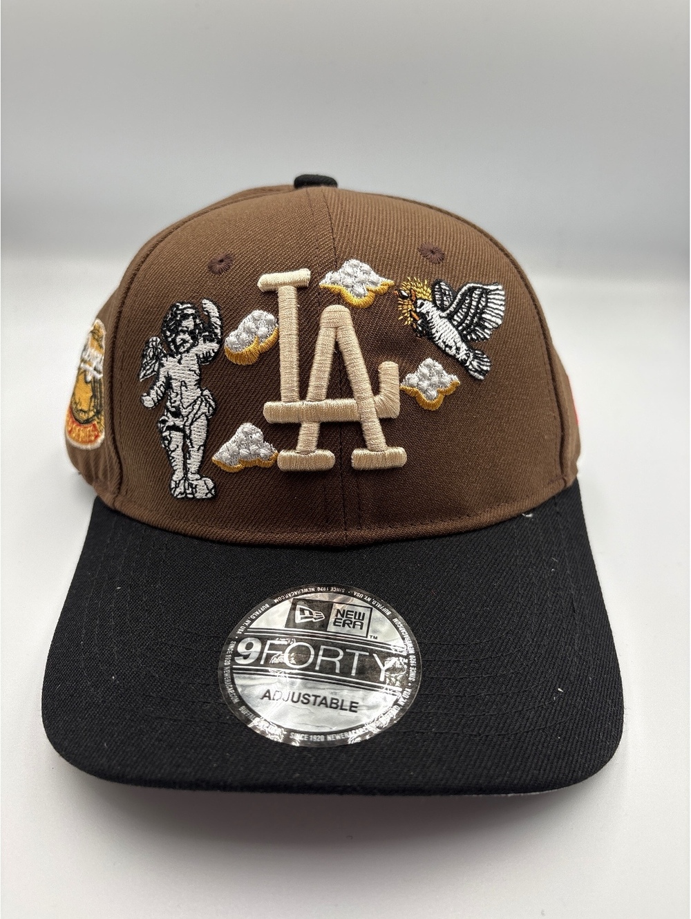New Era 9FORTY LA Dodgers Adjustable Cap with Embroidered Angels and Clouds